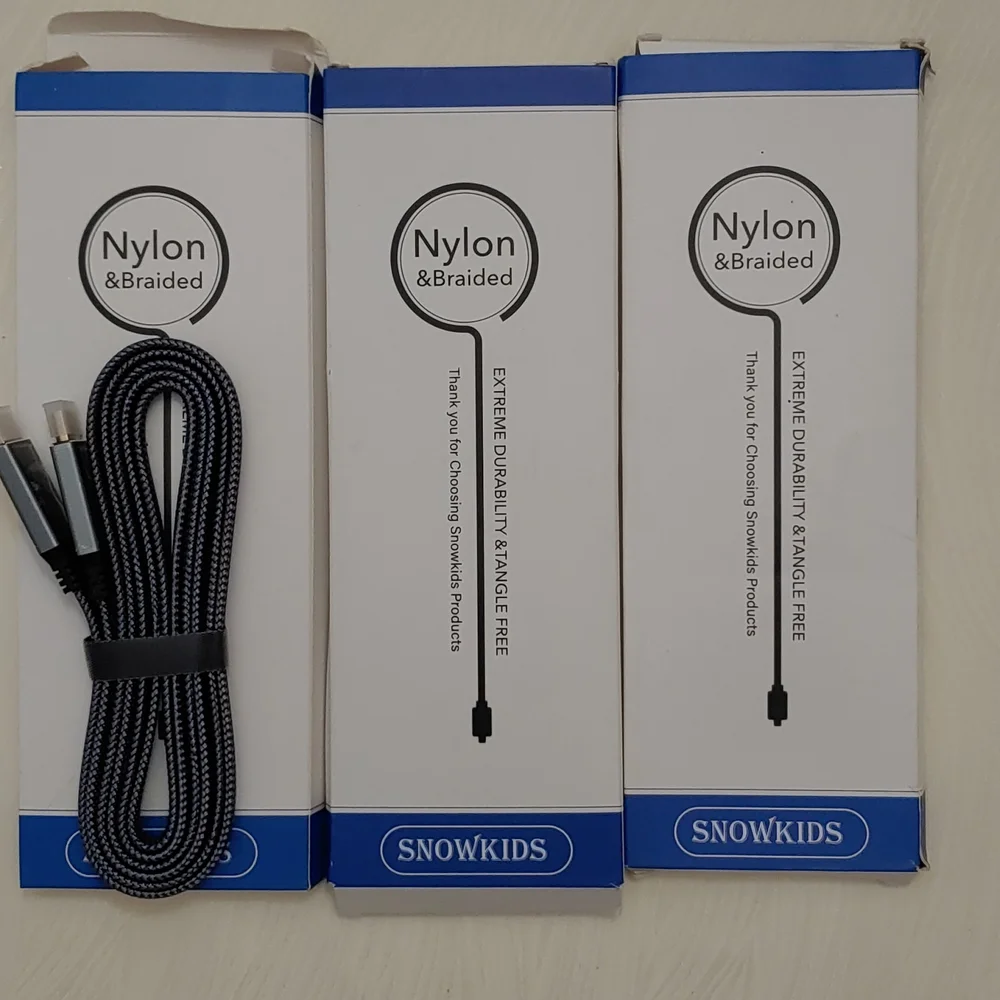 Snowkids 4K HD Cable 6.6 feet, 3 pack